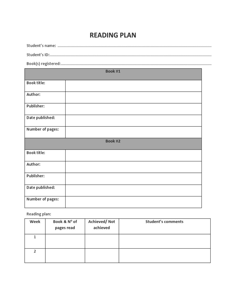 Reading Plan | PDF | Art | Self-Improvement