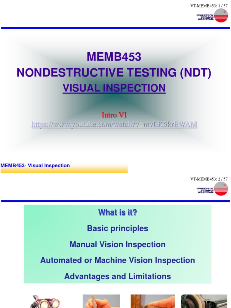 MEMB453 Nondestructive Testing (Ndt) Visual Inspection Contrast (Vision) Visual Acuity