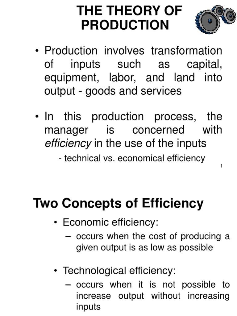 Theory of Production and Efficiency | PDF | Long Run And Short Run ...
