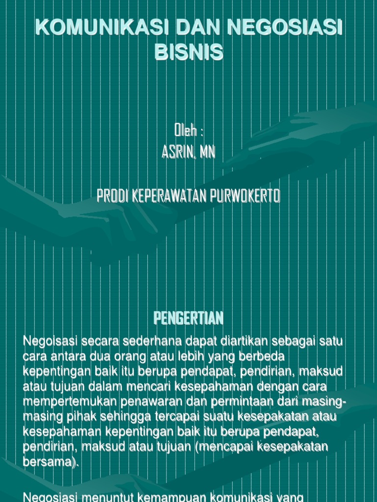 Komunikasi Dan Negosiasi Bisnis