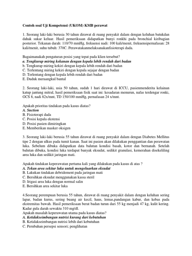 Contoh Soal Uji Kompetensi Kmb