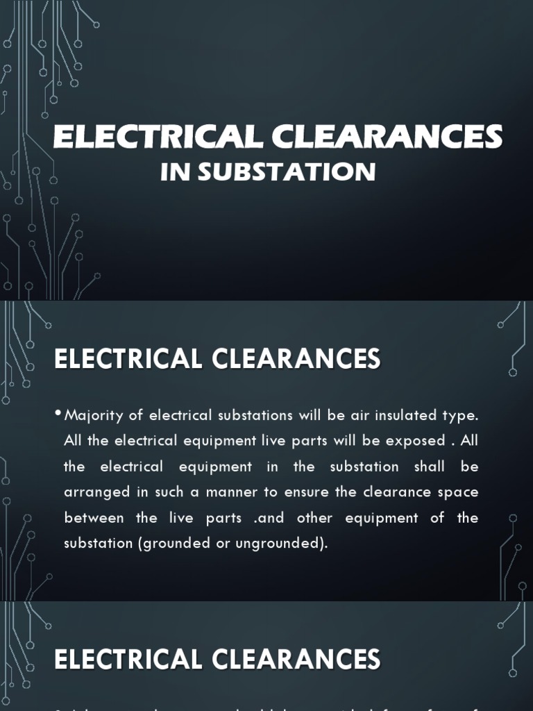 Electrical Clearances PDF Electrical Substation Electrical