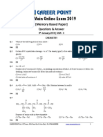 JEE Main 2019 Paper Answer Chemistry 09-01-2019 2nd