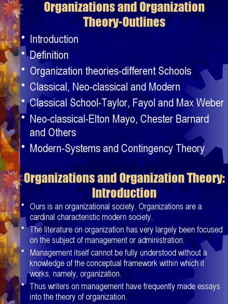 Overview of Organization Theories | PDF | Bureaucracy | System