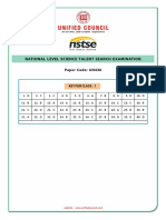 NSTSE Class 01 Answer Key Paper 436 2018