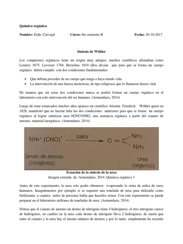 Sintesis de Urea | Urea | Compuestos orgánicos