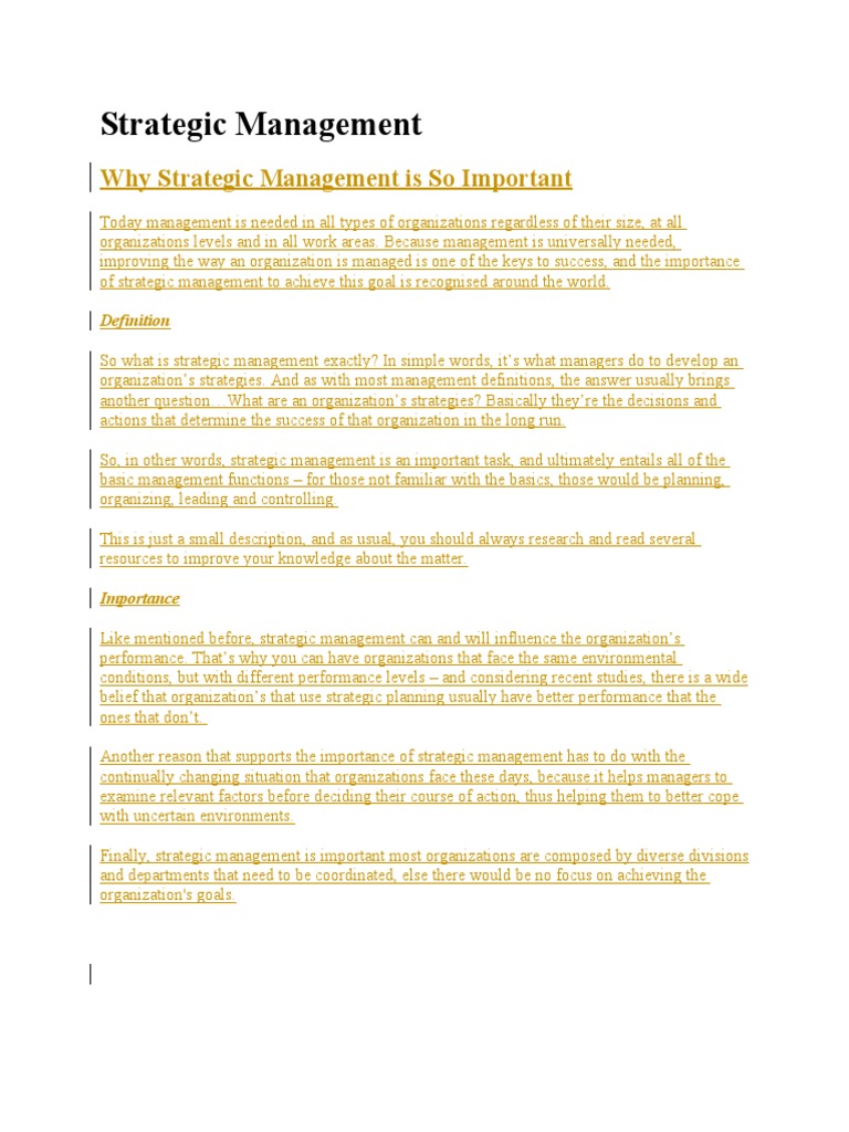 Strategic Management | PDF | Strategic Management | Cognition