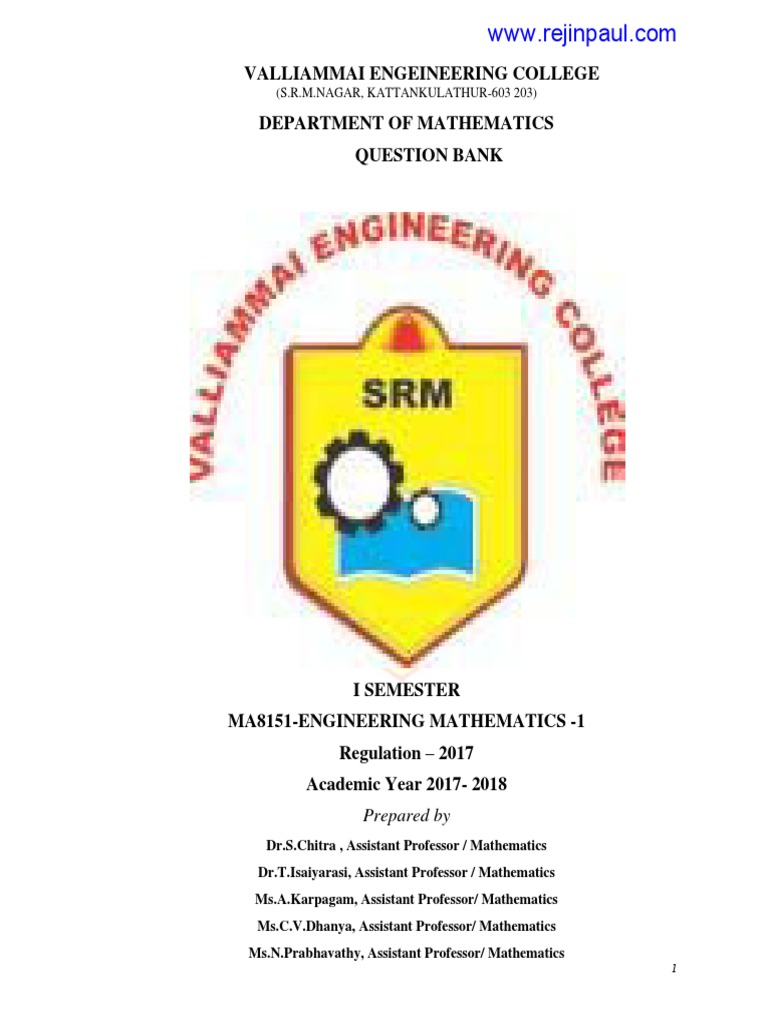 Ma8151 Engineering Mathematics I Download Free Pdf Maxima And