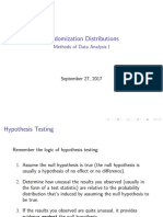 Randomization Distributions: Methods of Data Analysis I