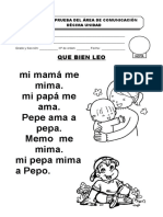 Mi Mamá Me Mima. Mi Papá Me Ama. Pepe Ama A Pepa. Memo Me Mima. Mi Pepa Mima A Pepo