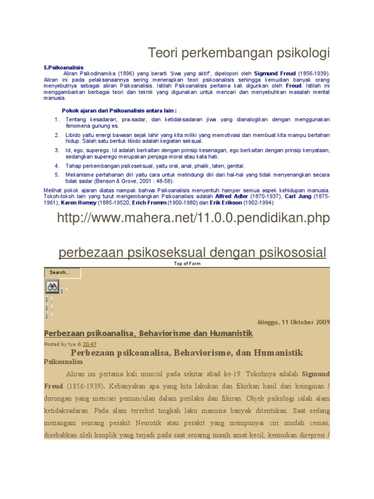 Perbezaan Psikoseksual Dengan Psikososial Pdf