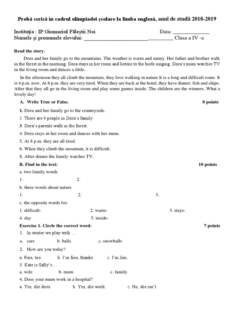 Olimpiada Engleza PDF
