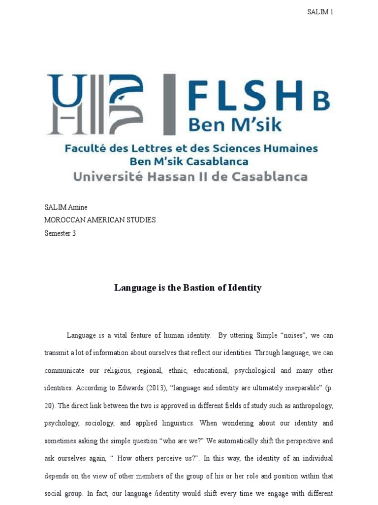 Language is the Bastion of Identity | PDF | Identity (Social Science ...