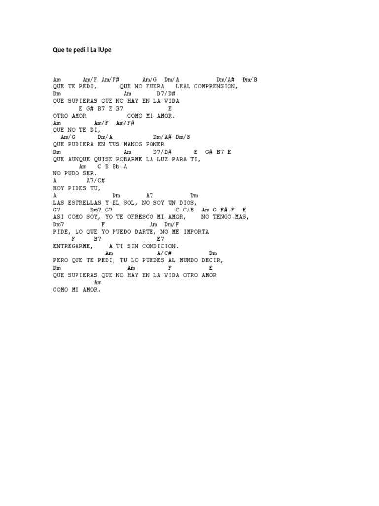 Que Te Pedi L La LUpe PDF