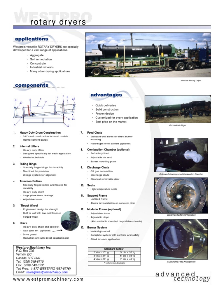 Rotary Dryers for Industrial Use | PDF | Clothes Dryer | Bearing ...
