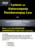 Lecture On Katarungan Pambarangay Law