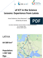 The Use of ICT in The Science Lessons: Experience From Latvia