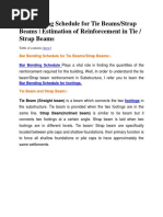 Bar Bending Schedule For Tie Beams Strap Beams Estimation of Reinforcement in Tie Strap Beams