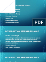 Introduction Seminar Finance