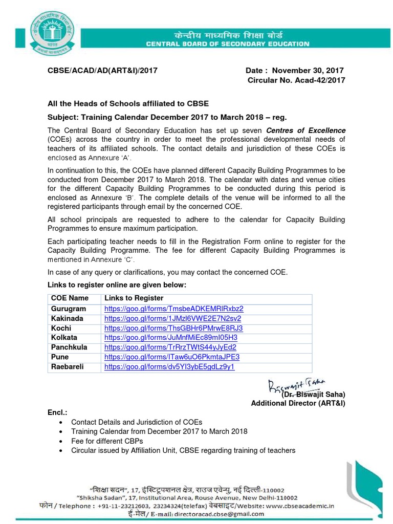 CBSE Announces Comprehensive Training Calendar for Teachers with