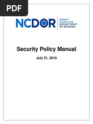 Ncdor Security Policy Manual