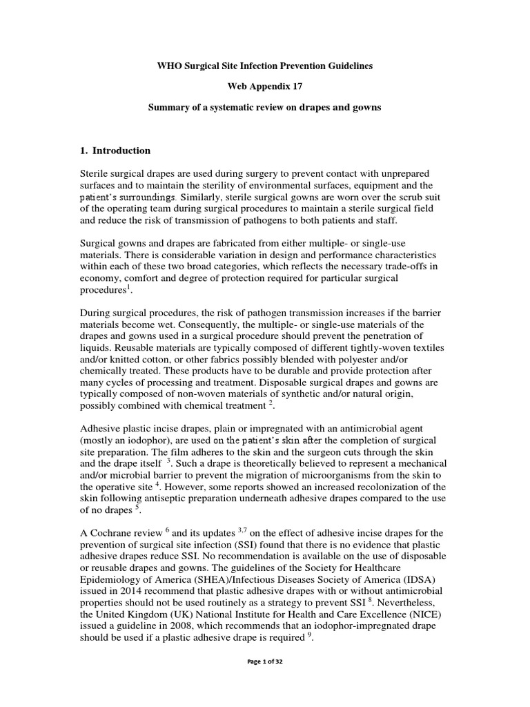Standard Surgical Drapes Randomized Controlled Trial Meta Analysis