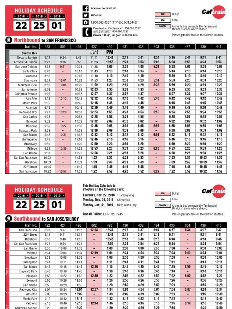 Weekday northbound printer friendly schedule effective 10 1 17