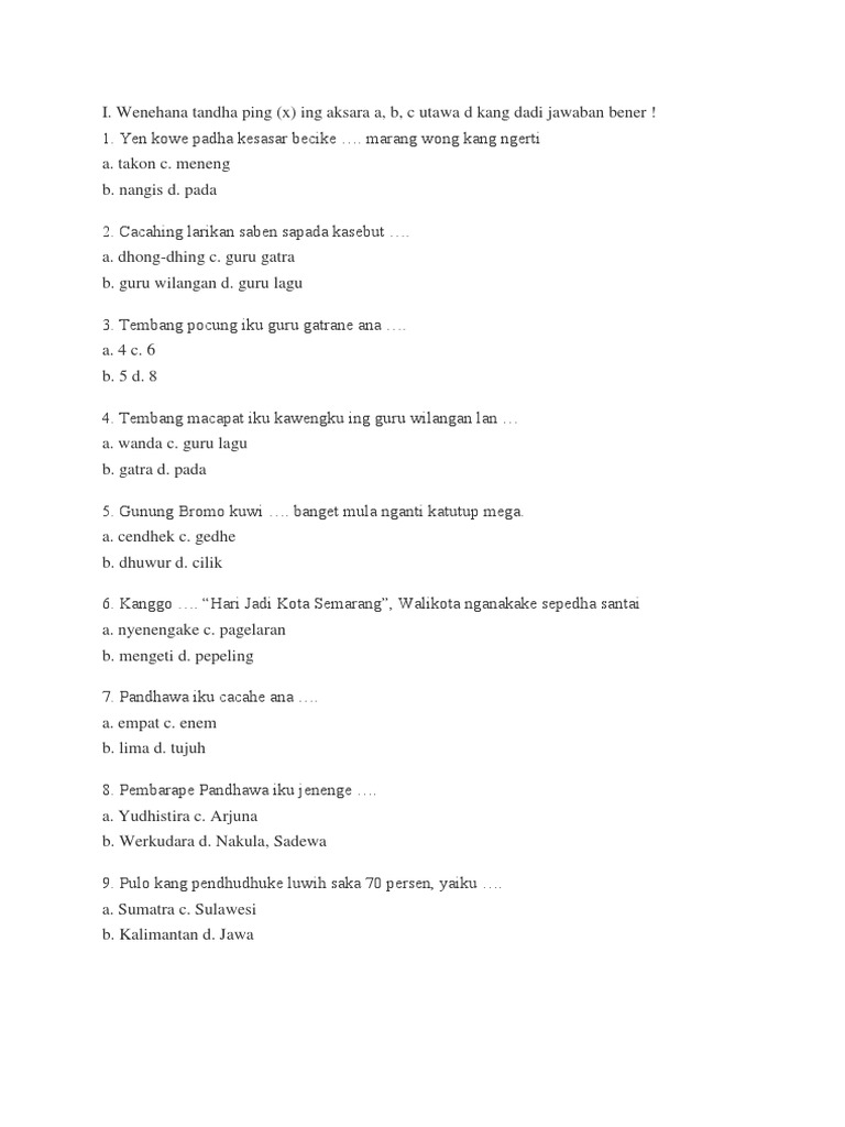 Bahasa Jawa Kelas 5 Pdf