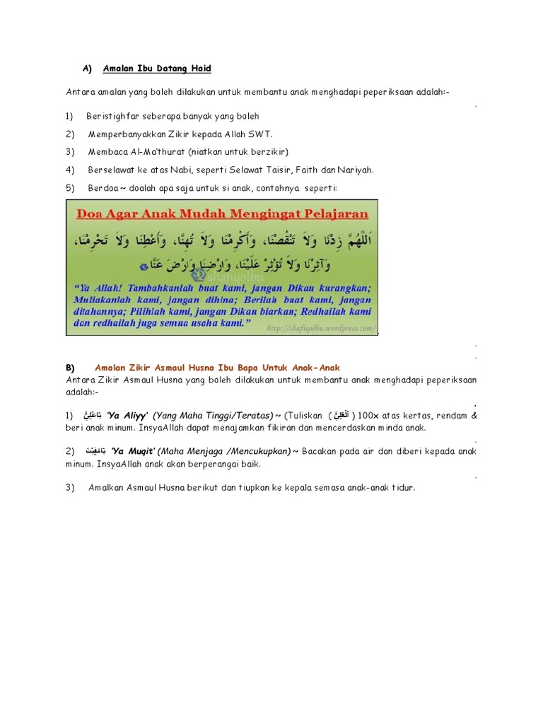 Amalan Ibu Utk Anak Pdf