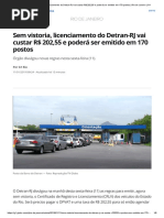 Sem vistoria, licenciamento do Detran-RJ vai custar R$ 202,55 e poderá ser emitido em 170 postos _ Rio de Janeiro _ G1