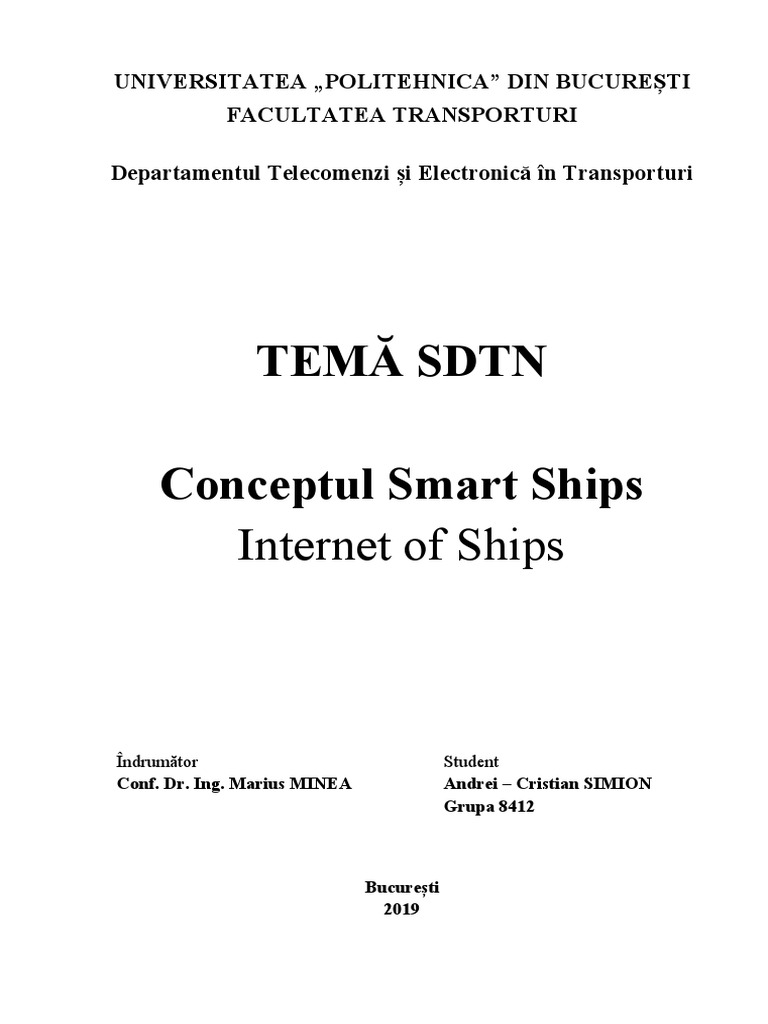 Conceptul Smart Ships (Internet of Ships) | PDF