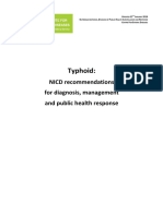 Typhoid:: NICD Recommendations For Diagnosis, Management and Public Health Response