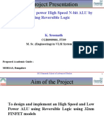 Design of Low Power High Speed N-Bit ALU by Using Reversible Logic