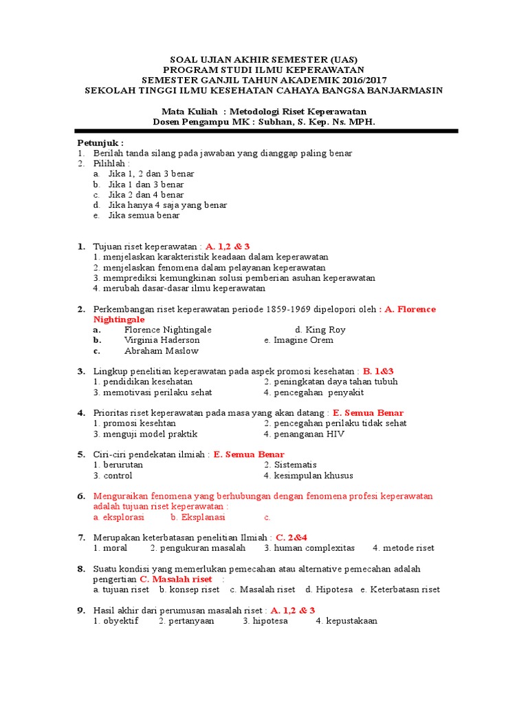 Jawaban Soal Riset Essay Jawaban Soal Riset Essay