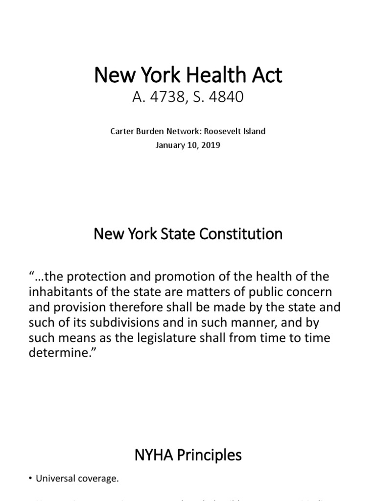 New York Health Act Presentation PDF Long Term Care Medicare