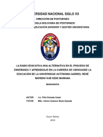 Radio Edu u 2016 Felixe  “LA RADIO EDUCATIVA UNA ALTERNATIVA EN EL PEA EN LA CCE UAGRM SUB SEDE MAIRANA”