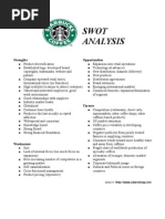 Starbucks swot analysis picture
