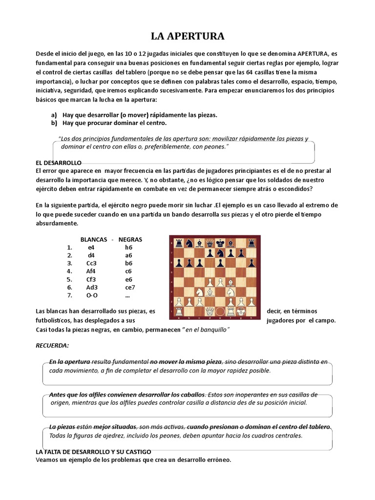 La Apertura Garry Kasparov | PDF | Aperturas de ajedrez | Juegos de ...