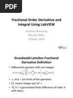 Fractional Order Derivative and Integral Using LabVIEW