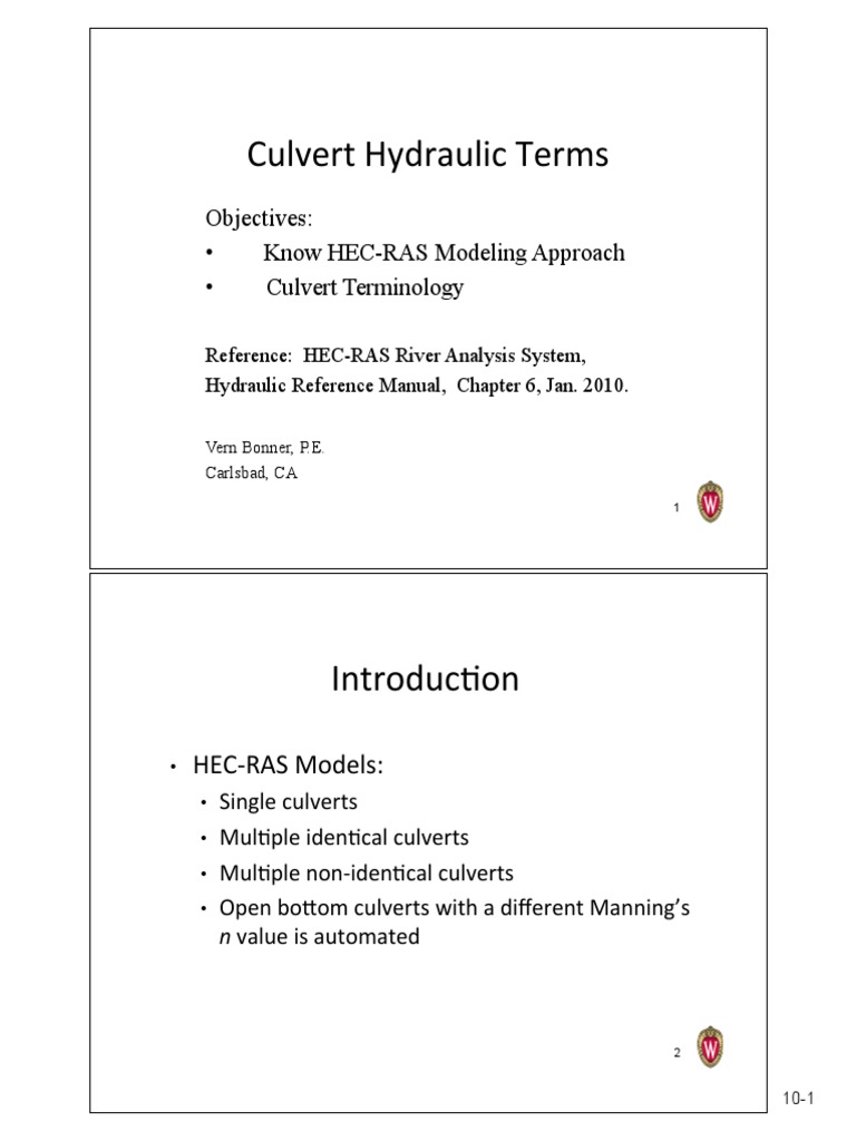 10aCulvert Hydraulic Terms PDF Civil Engineering