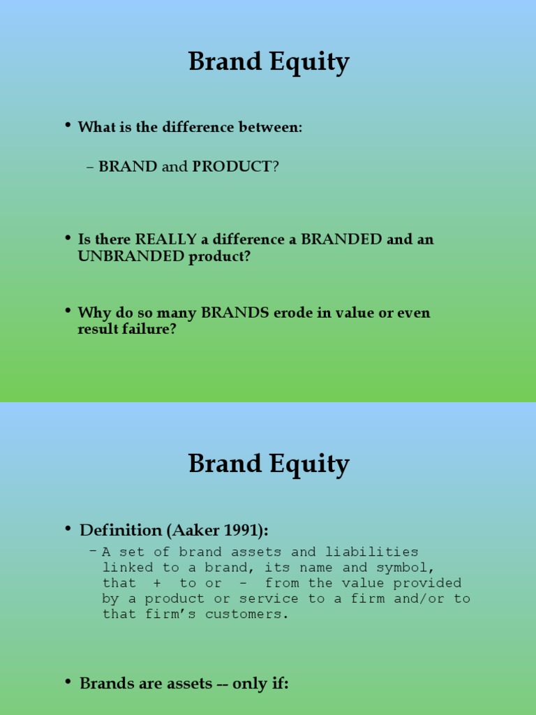 Brand Equity What Is The Difference Between Brand and Product