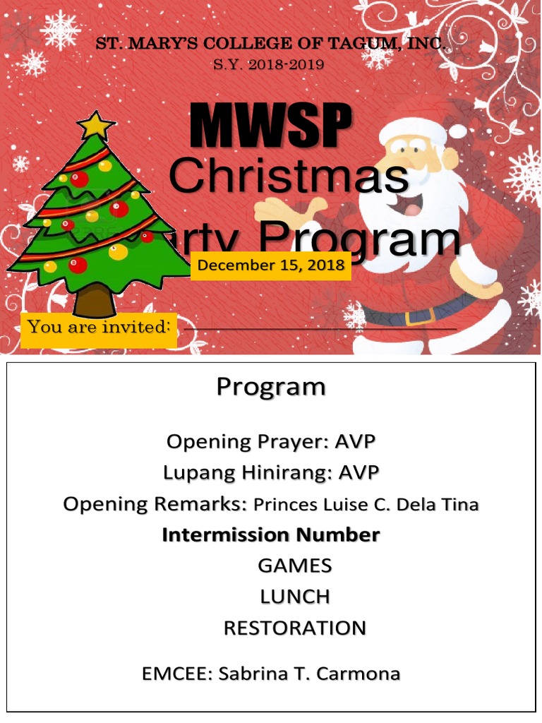 Christmas Party Program PDF