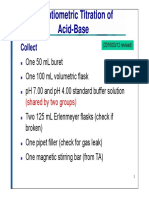 Potentiometric Titration of Acid Base en