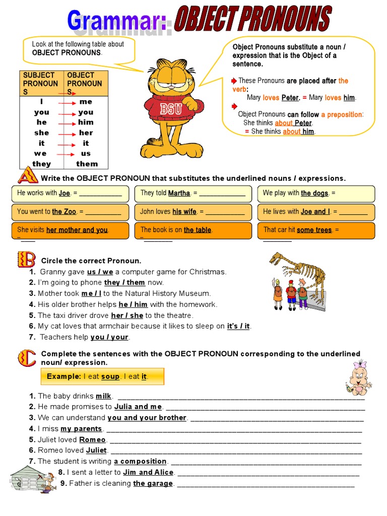 Object Pronouns Object Grammar Pronoun
