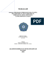 Proses Perubahan Psikologi Pada Wanita Pra Kehamilan, Masa Kehamilan, Persalinan, Nifas, Menyusui, Lansia Dini Dan Lanjut.