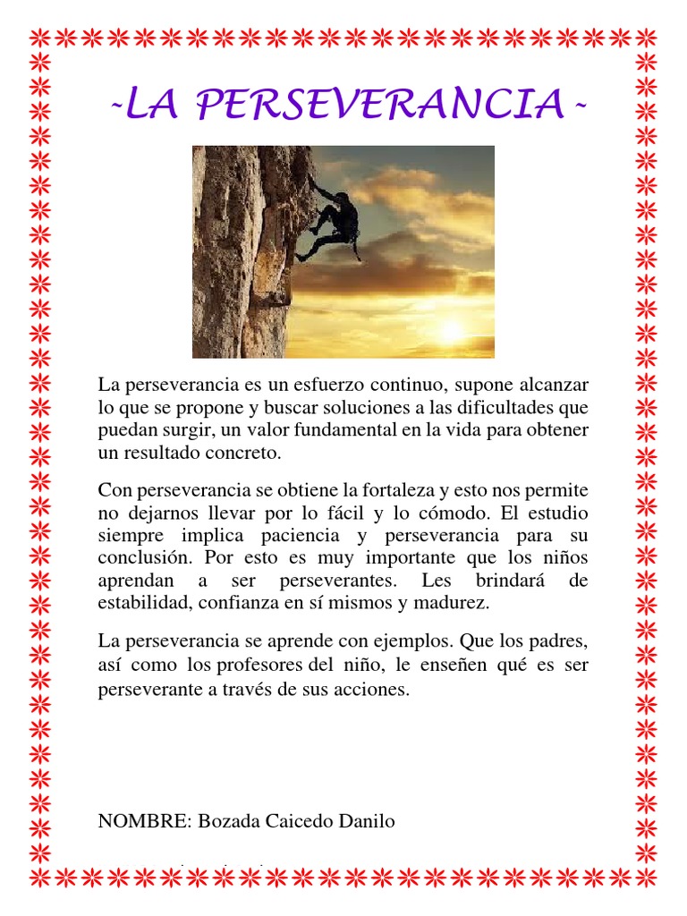 La Importancia de la Perseverancia Infantil | PDF