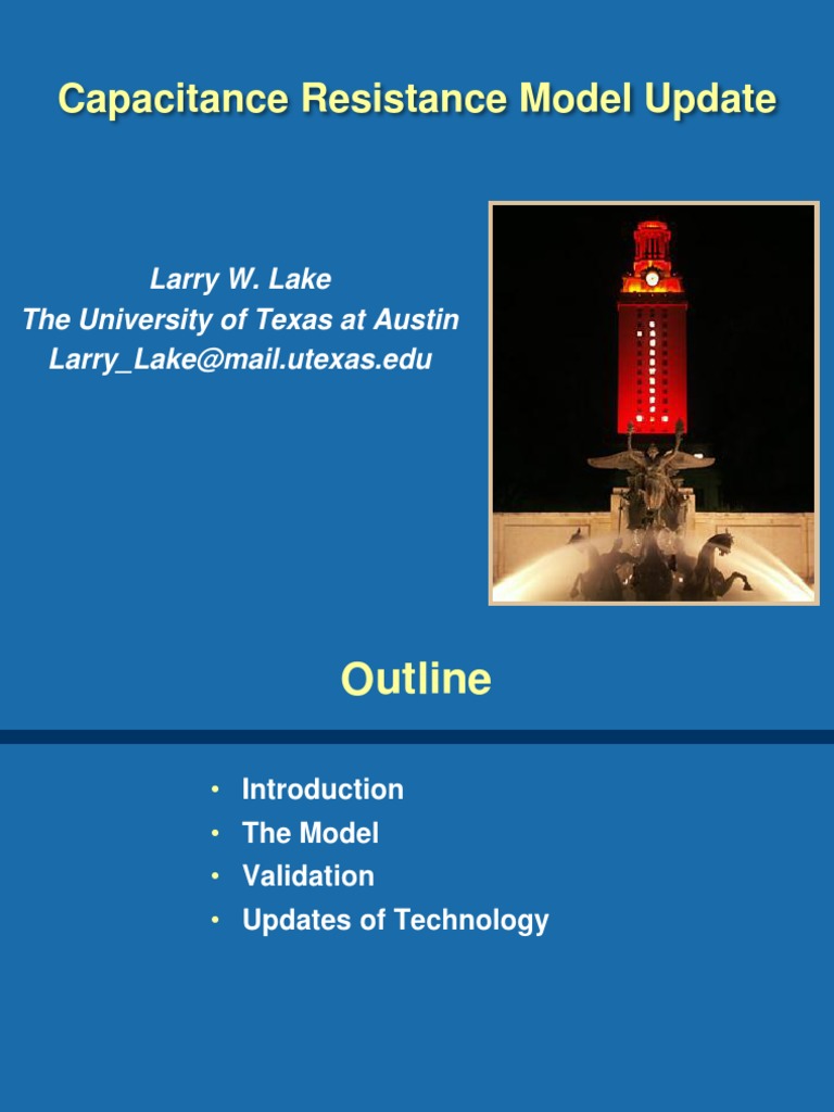 CapacitanceResistance Model Larry Lake PDF PDF Errors And