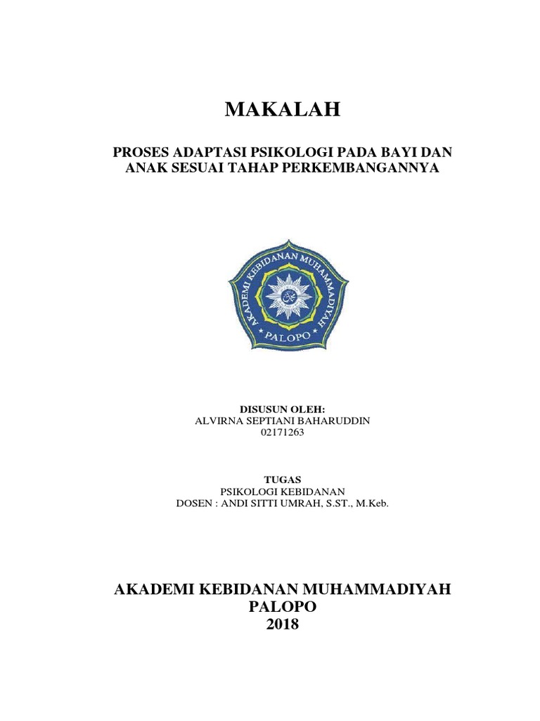 Proses Adaptasi Psikologi Pada Bayi Dan Anak Sesuai Tahap Perkembangannya Pdf