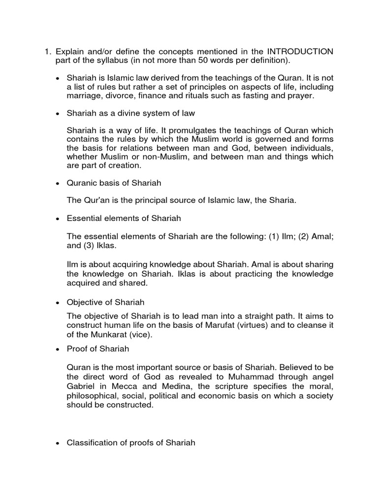 Understanding Shariah Law Principles | PDF | Sharia | Quran
