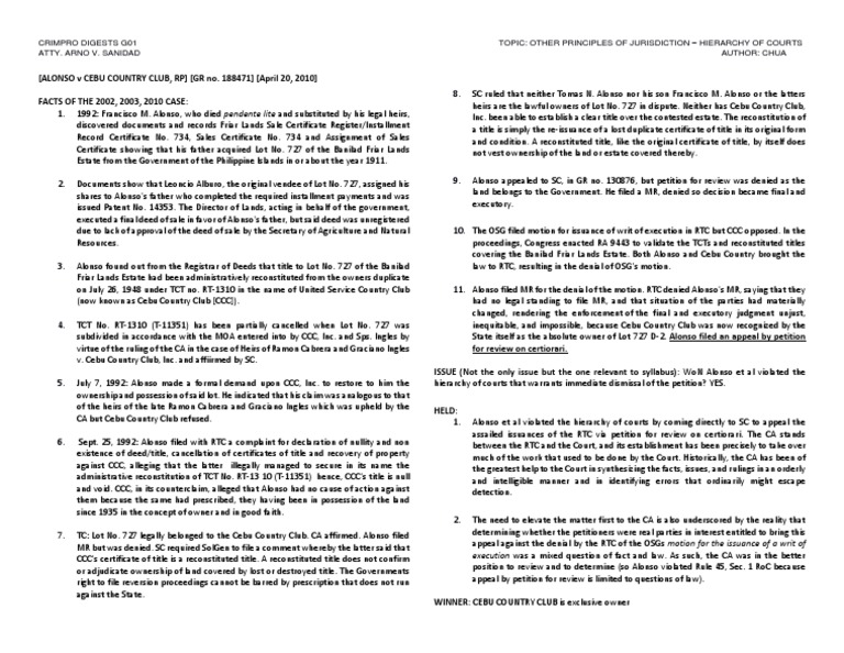 27 alonso v cebu country club pdf certiorari legal concepts